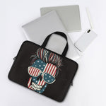 American Flag Skull Print Laptop Sleeve With Handle