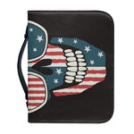 American Flag Skull Print Leather Bible Cover