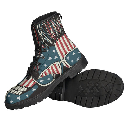 American Flag Skull Print Backpack