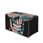American Flag Skull Print Leather Tissue Box Cover