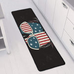 American Flag Skull Print Long Kitchen Mat