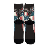 American Flag Skull Print Long Socks