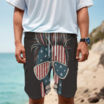 American Flag Skull Print Men's Cargo Shorts