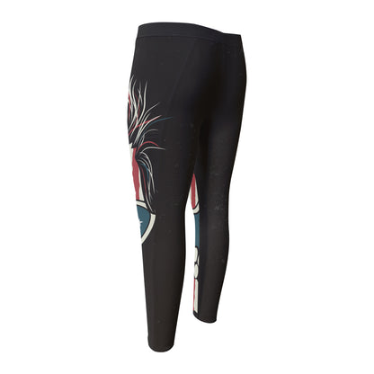 American Flag Skull Print Men's Compression Pants