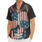 American Flag Skull Print Men's Deep V-Neck Shirt