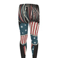 American Flag Skull Print Men's Leggings