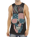 American Flag Skull Print Men's Muscle Tank Top