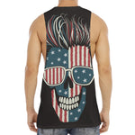 American Flag Skull Print Men's Muscle Tank Top
