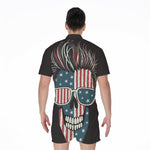 American Flag Skull Print Men's Rompers