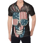 American Flag Skull Print Men's Shirt