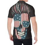 American Flag Skull Print Men's Shirt