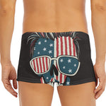 American Flag Skull Print Men's Short Boxer Briefs