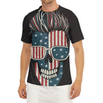American Flag Skull Print Men's Short Sleeve Rash Guard