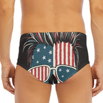 American Flag Skull Print Men's Triangle Swim Briefs