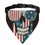 American Flag Skull Print Over The Collar Dog Bandana