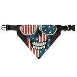 American Flag Skull Print Over The Collar Dog Bandana
