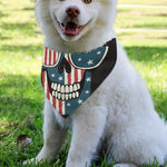 American Flag Skull Print Over The Collar Dog Bandana