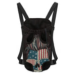American Flag Skull Print Pet Carrier Backpack