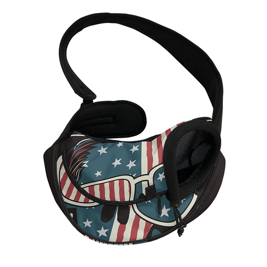 American Flag Skull Print Pet Sling Carrier
