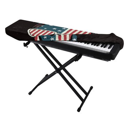 American Flag Skull Print Piano Keyboard Cover