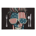 American Flag Skull Print Placemat