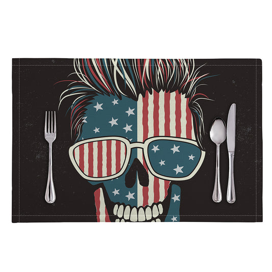 American Flag Skull Print Placemat