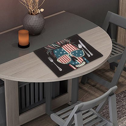 American Flag Skull Print Placemat