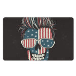 American Flag Skull Print Polyester Doormat