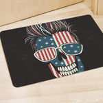 American Flag Skull Print Polyester Doormat