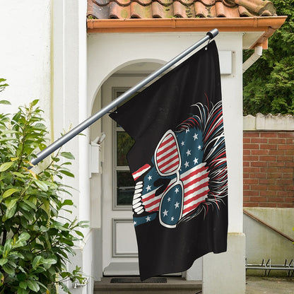 American Flag Skull Print Polyester Flag