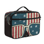 American Flag Skull Print Portable Lunch Bag