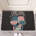 American Flag Skull Print Rubber Doormat