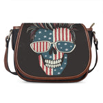 American Flag Skull Print Saddle Bag