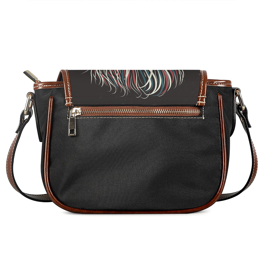 American Flag Skull Print Saddle Bag