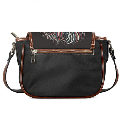 American Flag Skull Print Saddle Bag