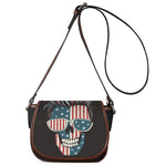 American Flag Skull Print Saddle Bag