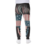 American Flag Skull Print Scuba Joggers