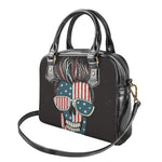 American Flag Skull Print Shoulder Handbag
