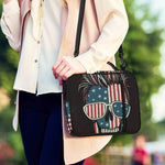 American Flag Skull Print Shoulder Strap Bible Bag