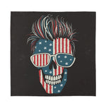 American Flag Skull Print Silk Bandana