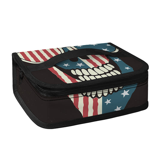 American Flag Skull Print Small Lunch Bag