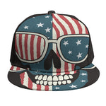 American Flag Skull Print Snapback Cap