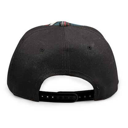 American Flag Skull Print Snapback Cap