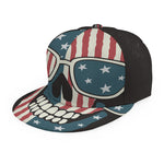 American Flag Skull Print Snapback Cap
