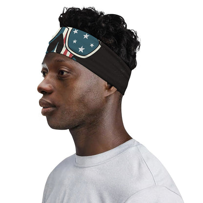American Flag Skull Print Sports Headband