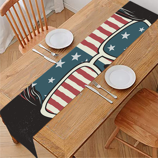 American Flag Skull Print Table Runner