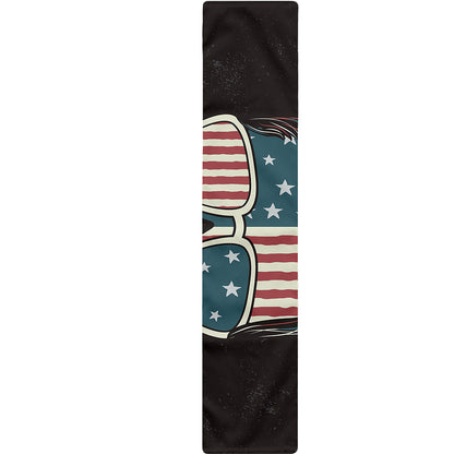 American Flag Skull Print Table Runner