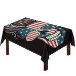 American Flag Skull Print Tablecloth