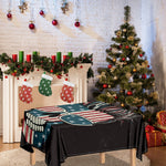 American Flag Skull Print Tablecloth