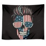 American Flag Skull Print Tapestry